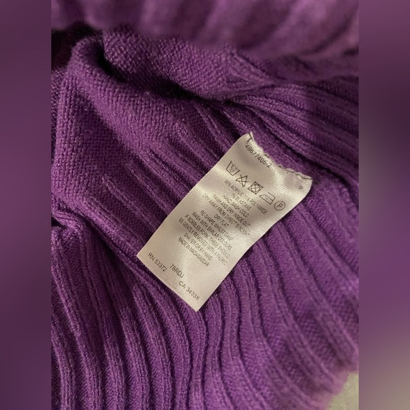 French Connection Size S Purple Rolled Mock Neck Long Sleeve Pullover Sweater - Picture 9 of 11